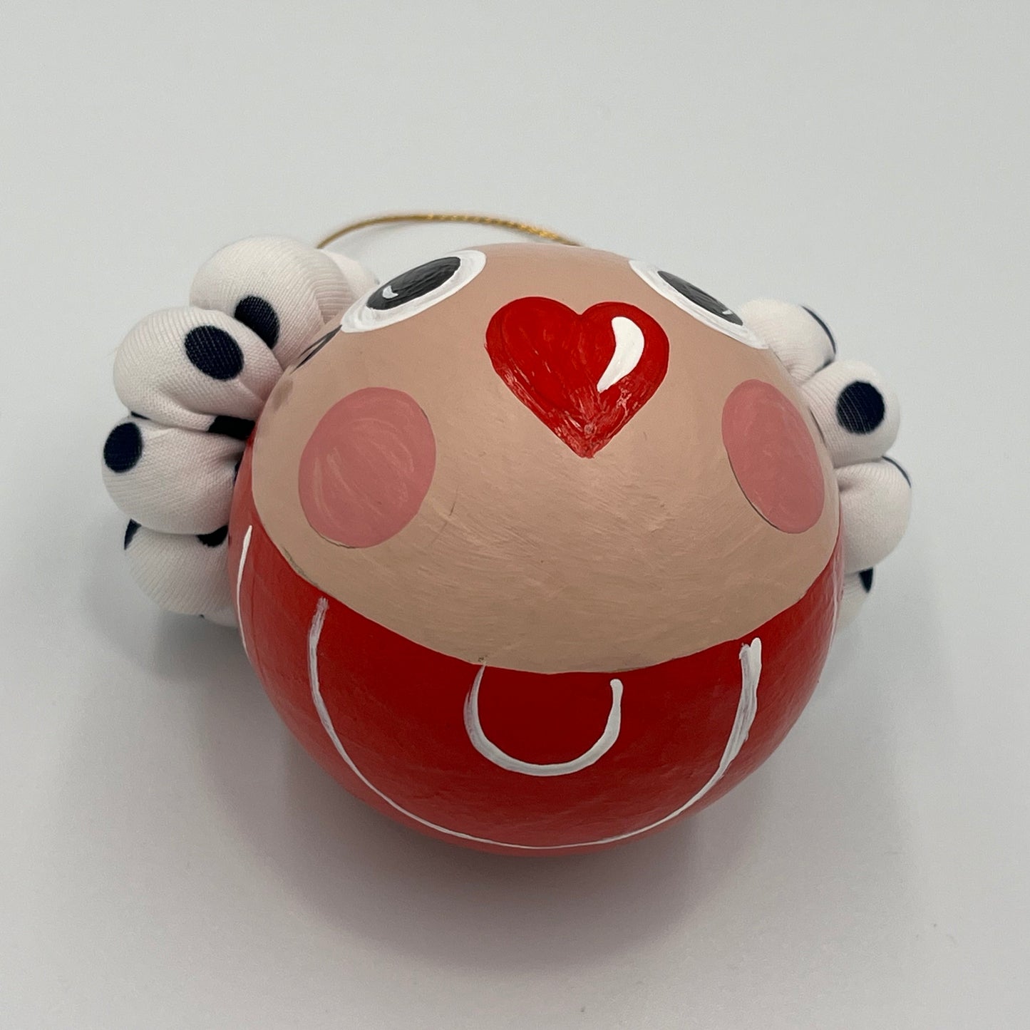 ΙΡΙΣ Χειροποίητη Μπάλα Στολισμού Κοριτσάκι με Υφασμάτινα Κοτσιδάκια