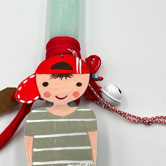 Αρωματική Ξύστη Λαμπάδα με Χειροποίητο Ταμπελάκι για την Πόρτα – Αγόρι