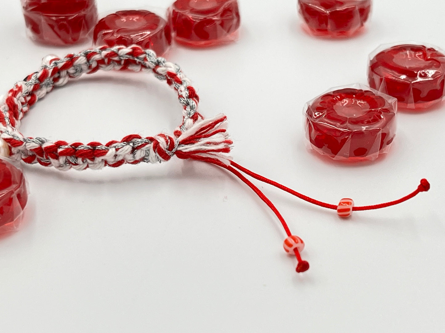 Μαρτάκι Πλεκτό Βoho Chic με Mατάκια & Mαργαριτάρια