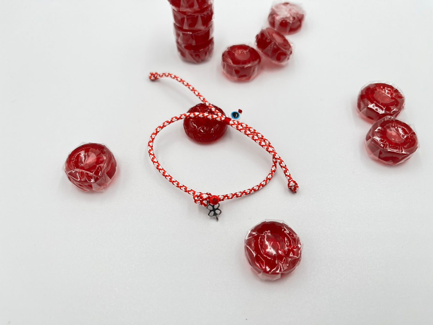 Μαρτάκι με τετράφυλλο από ατσάλι & ματάκι – για τύχη και προστασία