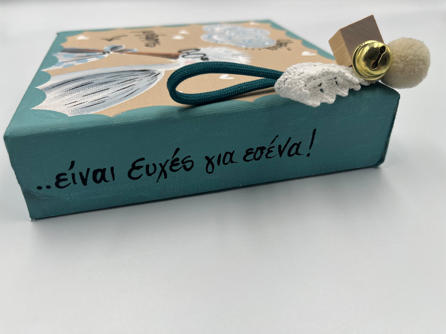 Χειροποίητο 3D Τελάρο για Νεογέννητο Αγοράκι με Πελαργό