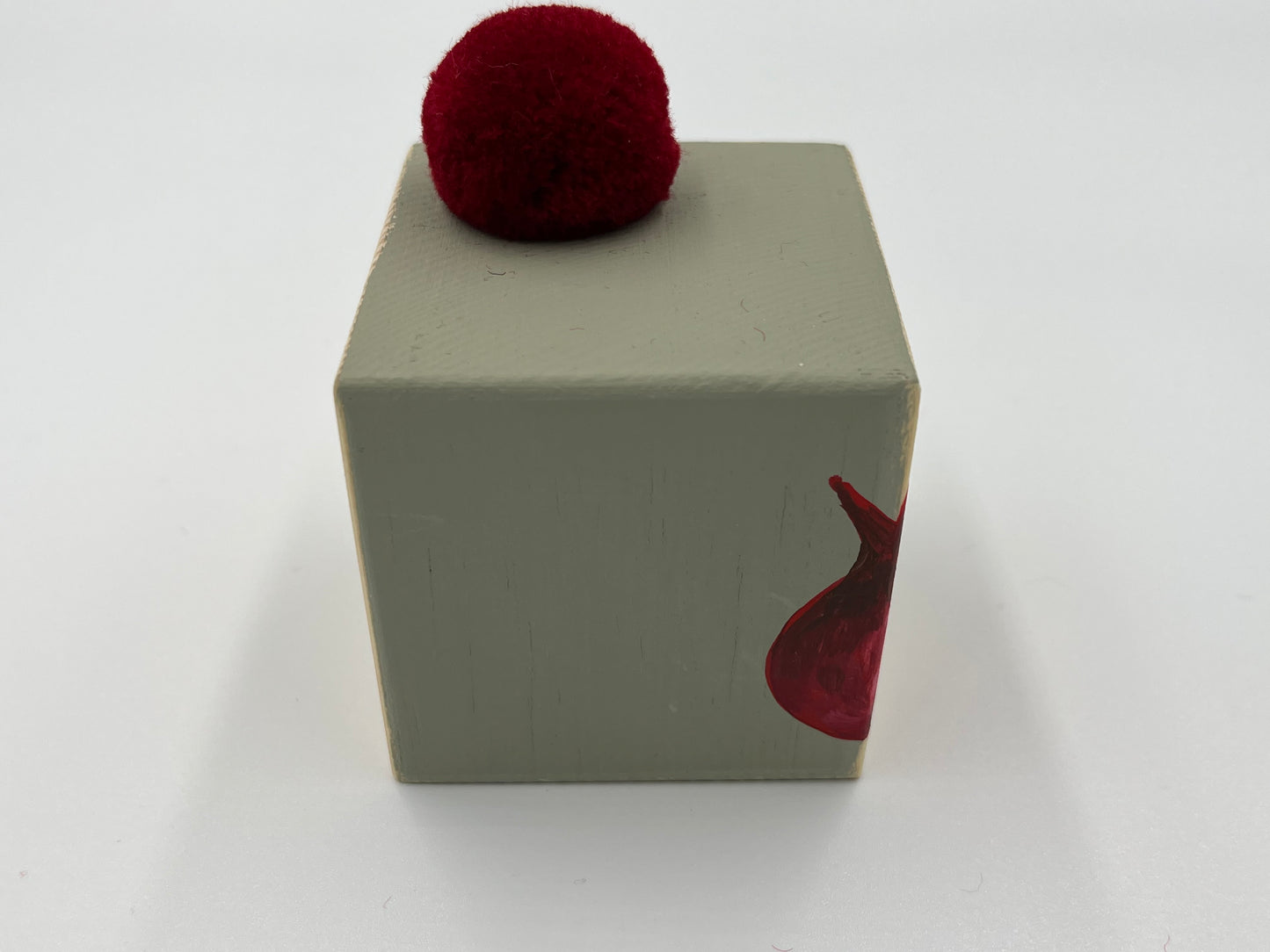 Διακοσμητικό Ξύλινος Κύβος Χειροποίητος με Ζωγραφισμένο Ρόδι – Διάφορα Χρώματα