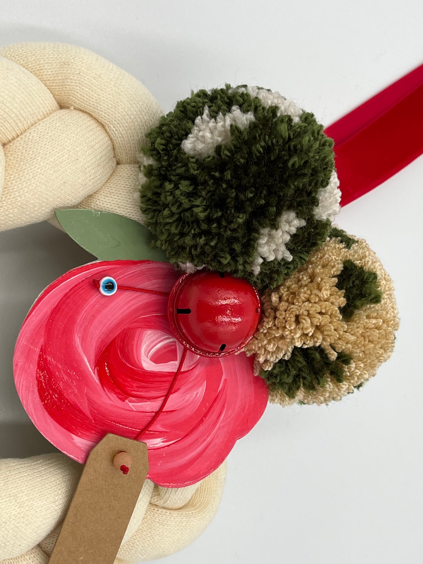 Στεφάνι Πλεξίδα Υφασμάτινο με Βελούδινη Κορδέλα – “Φτου... Σκόρδα”