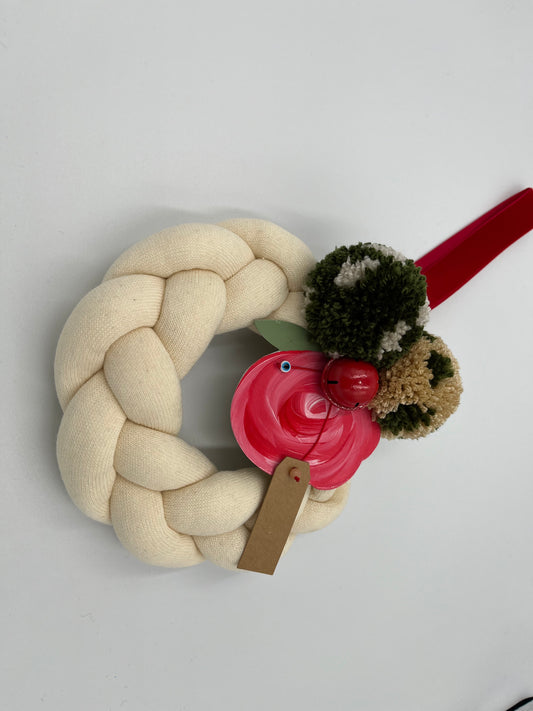 Στεφάνι Πλεξίδα Υφασμάτινο με Βελούδινη Κορδέλα – “Φτου... Σκόρδα”