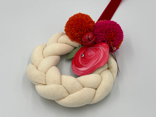 Στεφάνι Πλεξίδα Υφασμάτινο με Βελούδινη Κορδέλα – “Φτου... Σκόρδα”