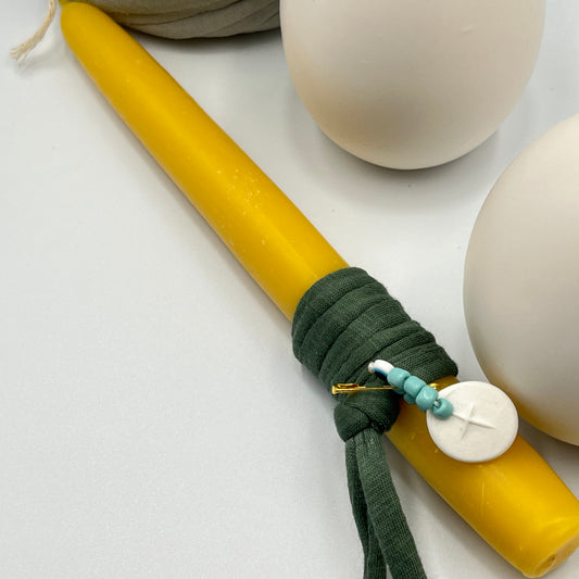 Λαμπάδα Φυσικό Μελισσοκέρι με Φυλαχτό