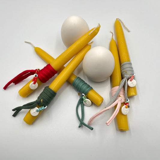 Λαμπάδα Φυσικό Μελισσοκέρι με Φυλαχτό